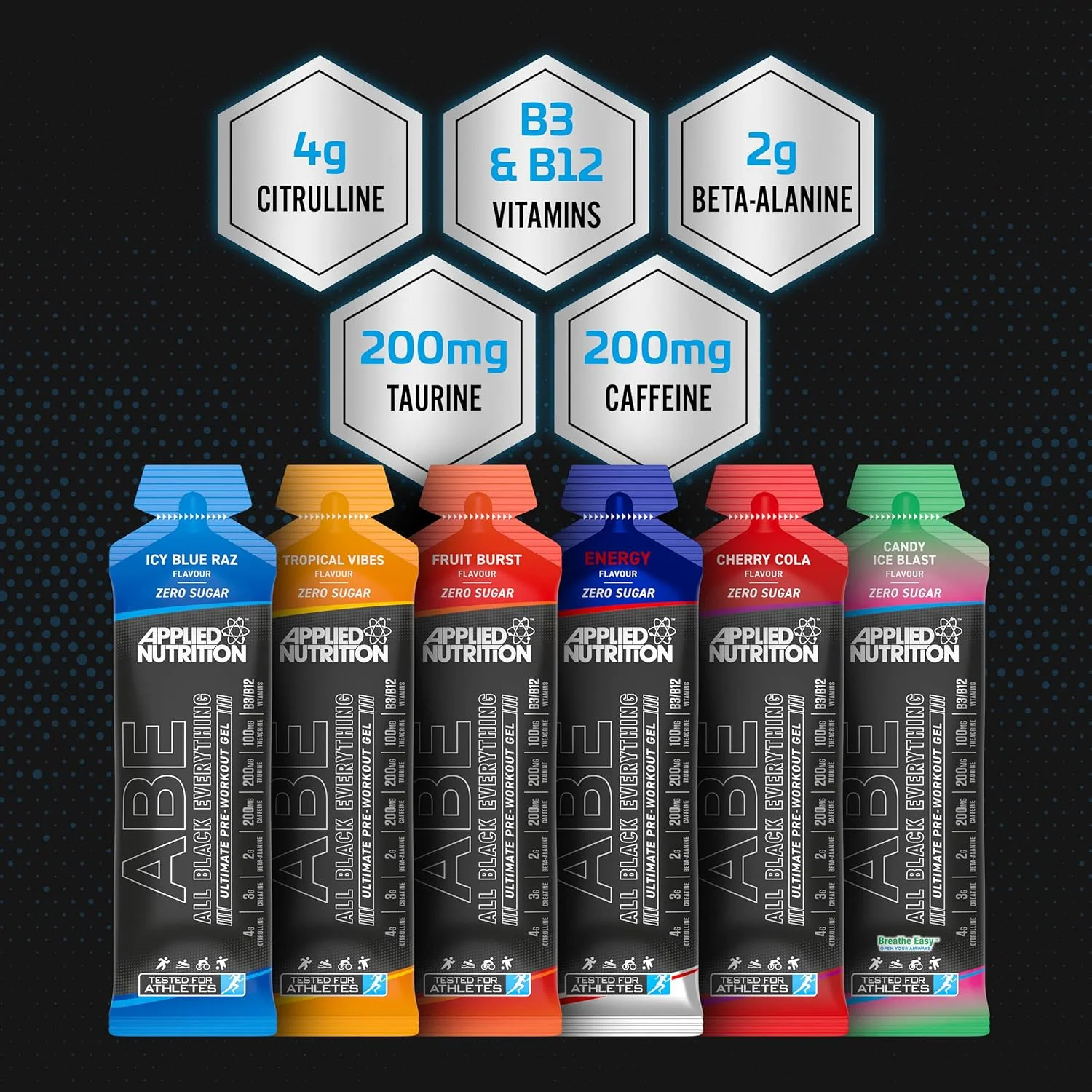 ژل قبل از تمرین ABE Applied Nutrition - ژل قبل از تمرین All Black Everything، انرژی و عملکرد فیزیکی با سیترولین، کراتین، بتا آلانین (20 عدد ژل 60 میلی لیتری) (Candy Ice Blast) ژل قبل از تمرین ABE Applied Nutrition - ژل قبل از تمرین All Black Everything، انرژی و عملکرد فیزیکی با سیترولین، کراتین، بتا آلانین (20 عدد ژل 60 میلی لیتری) (Candy Ice Blast)