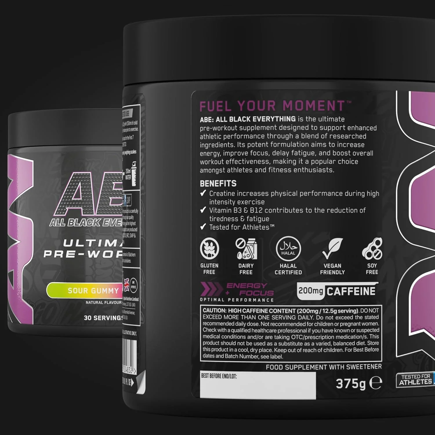 بسته تغذیه کاربردی ABE قبل از تمرین 375 گرم + شیکر مشکی ABE 700 میلی لیتر | پودر قبل از تمرین All Black Everything، نوشیدنی انرژی زا، عملکرد فیزیکی، کراتین، بتا آلانین، کافئین (خرس صمغی ترش) بسته تغذیه کاربردی ABE قبل از تمرین 375 گرم + شیکر مشکی ABE 700 میلی لیتر | پودر قبل از تمرین All Black Everything، نوشیدنی انرژی زا، عملکرد فیزیکی، کراتین، بتا آلانین، کافئین (خرس صمغی ترش)