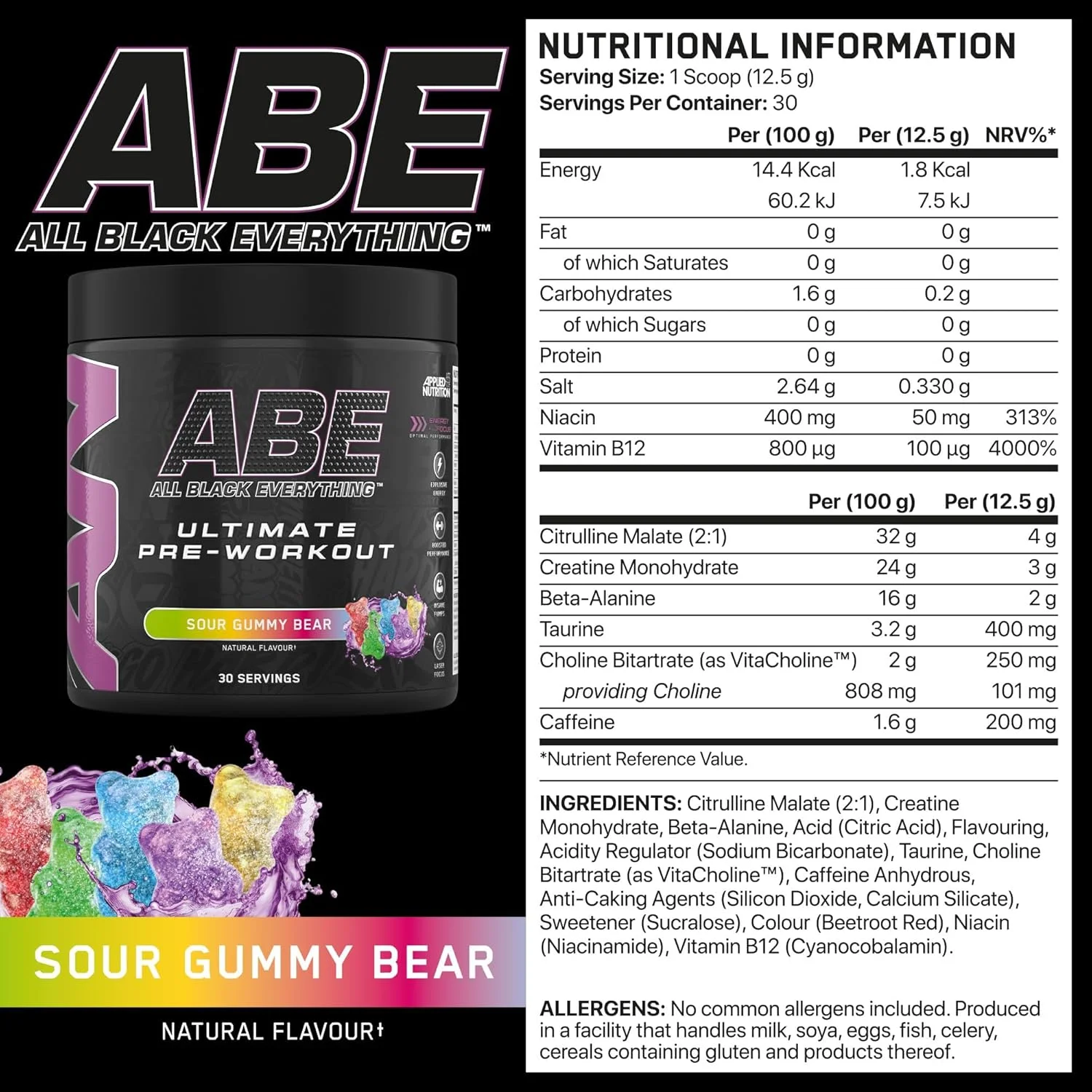 بسته تغذیه کاربردی ABE قبل از تمرین 375 گرم + شیکر مشکی ABE 700 میلی لیتر | پودر قبل از تمرین All Black Everything، نوشیدنی انرژی زا، عملکرد فیزیکی، کراتین، بتا آلانین، کافئین (خرس صمغی ترش) بسته تغذیه کاربردی ABE قبل از تمرین 375 گرم + شیکر مشکی ABE 700 میلی لیتر | پودر قبل از تمرین All Black Everything، نوشیدنی انرژی زا، عملکرد فیزیکی، کراتین، بتا آلانین، کافئین (خرس صمغی ترش)