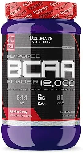 پودر BCAA طعم دار Ultimate Nutrition - بدون کافئین با 3 گرم لوسین، 1.5 گرم والین، 1.5 گرم ایزولوسین - مکمل اسید آمینه بعد از تمرین، طعم روبی رد کندی، 60 سروینگ پودر BCAA طعم دار Ultimate Nutrition - بدون کافئین با 3 گرم لوسین، 1.5 گرم والین، 1.5 گرم ایزولوسین - مکمل اسید آمینه بعد از تمرین، طعم روبی رد کندی، 60 سروینگ