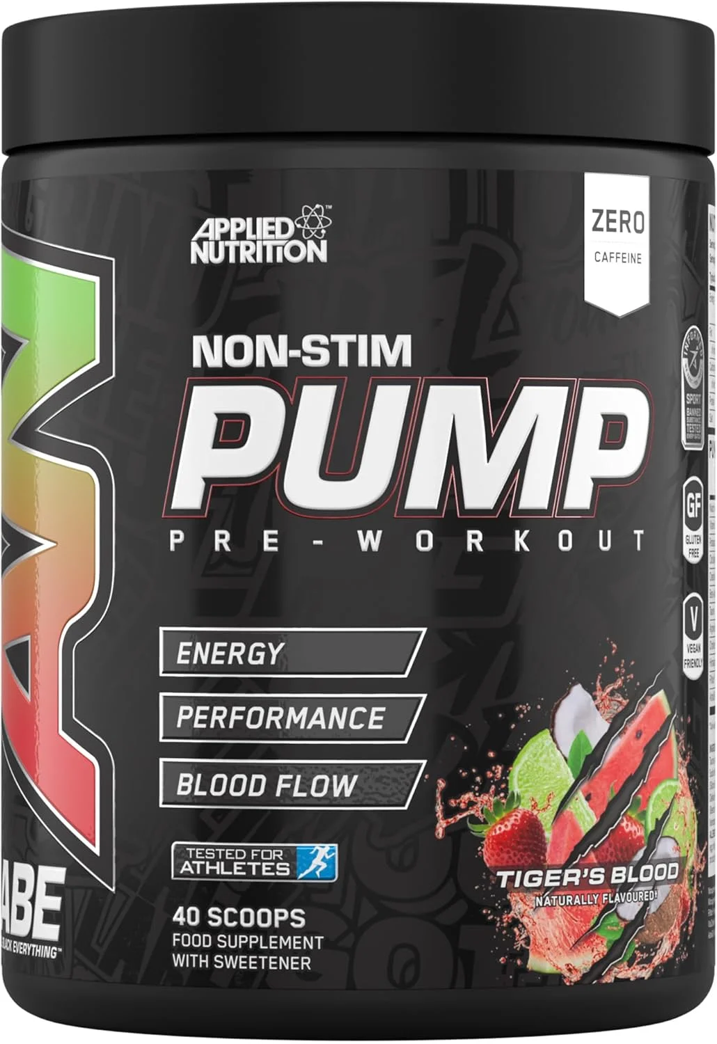 مکمل پمپ قبل از تمرین ABE Applied Nutrition - پودر پمپ قبل از تمرین بدون محرک All Black Everything | پمپ، انرژی و قدرت با سیترولین، کراتین، بتا آلانین (500 گرم - 40 سروینگ) (خون ببر)