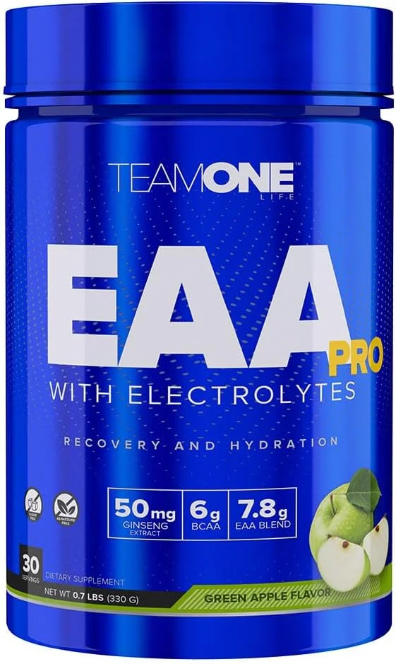تیم وان EAA Pro با الکترولیت ها، (7.8 گرم) اسیدهای آمینه ضروری، (6 گرم) BCAA، (50 میلی گرم) عصاره جینسینگ - پشتیبانی از ریکاوری عضلات، هیدراتاسیون و عملکرد کلی (سیب سبز، 30 سروینگ) تیم وان EAA Pro با الکترولیت ها، (7.8 گرم) اسیدهای آمینه ضروری، (6 گرم) BCAA، (50 میلی گرم) عصاره جینسینگ - پشتیبانی از ریکاوری عضلات، هیدراتاسیون و عملکرد کلی (سیب سبز، 30 سروینگ)