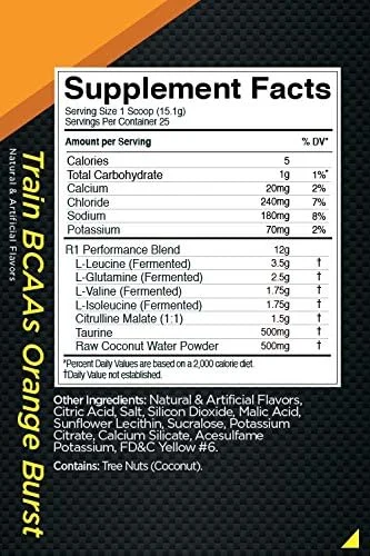 مکمل غذایی رول وان 1 ترین بی سی ای ای، 100% عملکرد، هیدراتاسیون و ریکاوری | طعم انفجار پرتقال | 25 سروینگ | 378 گرم مکمل غذایی رول وان 1 ترین بی سی ای ای، 100% عملکرد، هیدراتاسیون و ریکاوری | طعم انفجار پرتقال | 25 سروینگ | 378 گرم