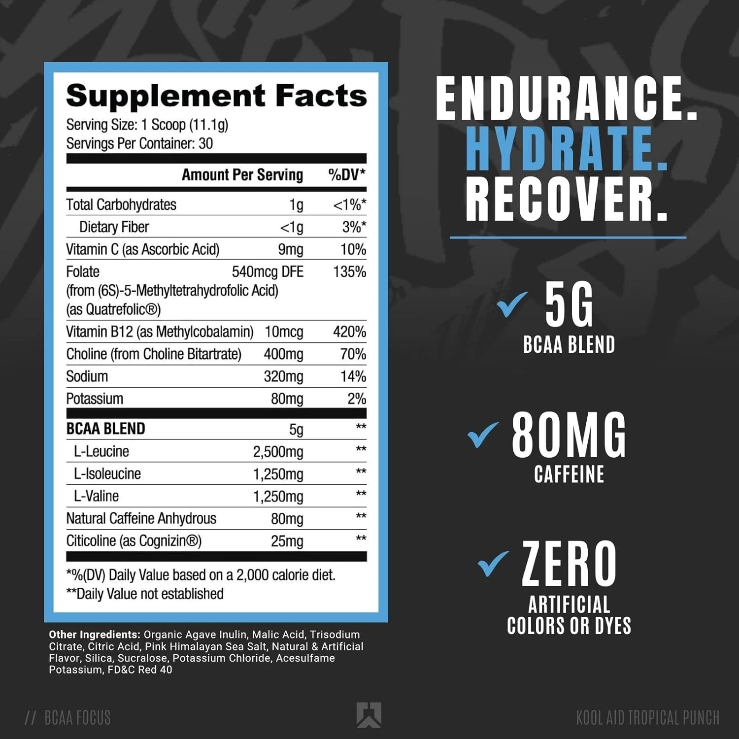 مکمل سری المنت رایز آپ BCAA Focus | آبرسانی، تمرکز، ریکاوری | طراحی شده برای تطبیق پذیری | با BCAAs، کافئین و الکترولیت ها | 30 سروینگ (پانچ گرمسیری Kool Aid)