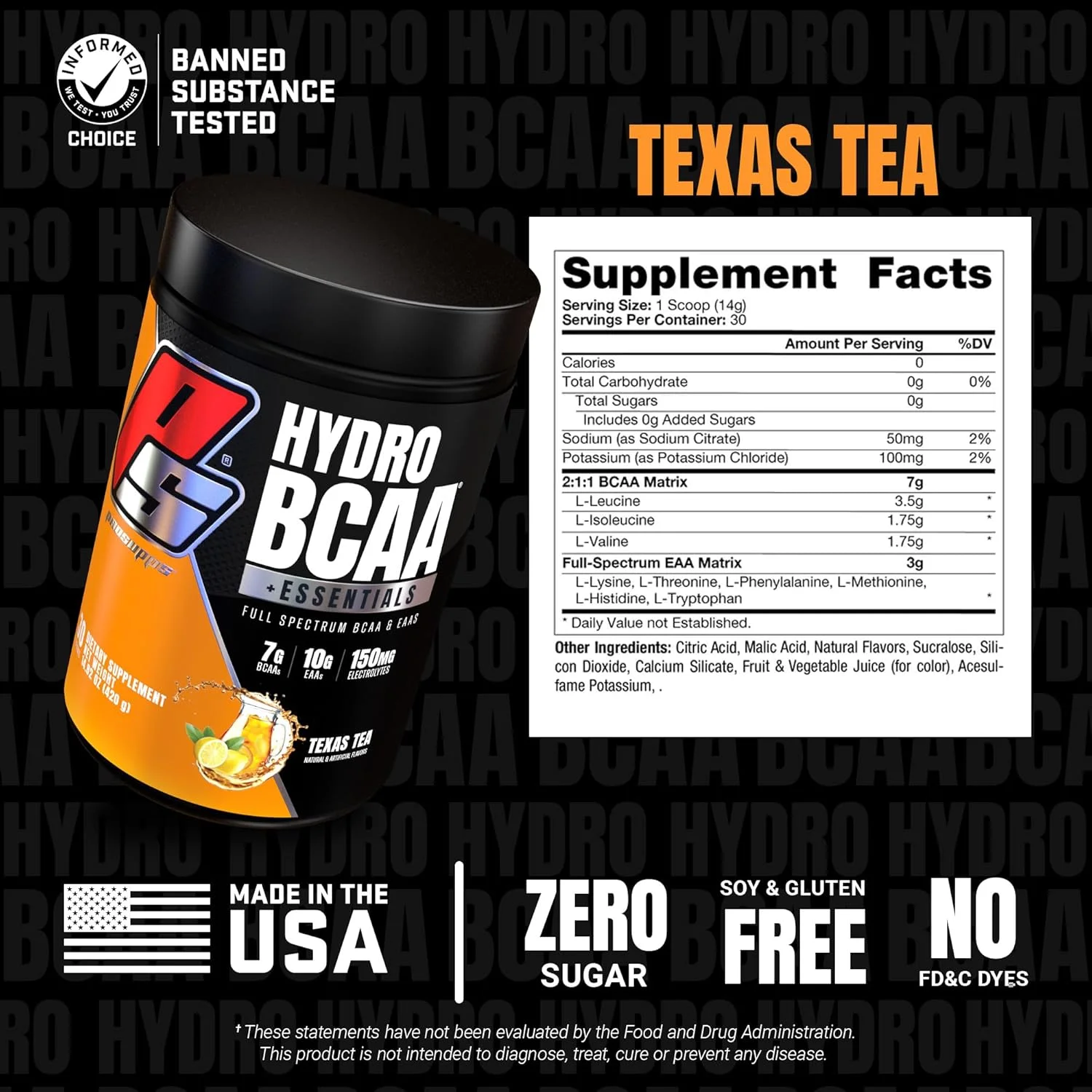 پودر ماتریکس BCAA/EAA طیف کامل پرو ساپز - هیدرو BCAA، 30 سروینگ، تگزاس 179551 پودر ماتریکس BCAA/EAA طیف کامل پرو ساپز - هیدرو BCAA، 30 سروینگ، تگزاس 179551