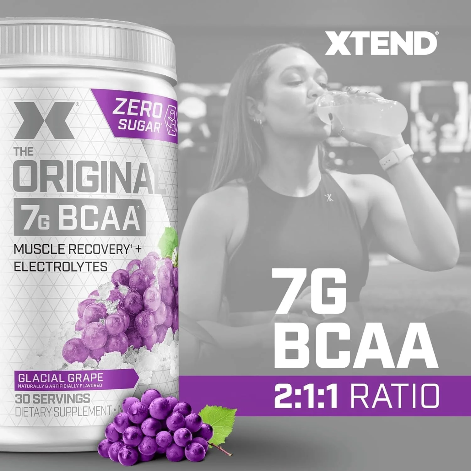 پودر BCAA اورجینال XTEND طعم انگور یخچالی، بدون کالری، بدون کربوهیدرات، بدون شکر، نوشیدنی ریکاوری عضلات بعد از تمرین با آمینو اسیدها، 7 گرم BCAA برای مردان و زنان، 30 سروینگ پودر BCAA اورجینال XTEND طعم انگور یخچالی، بدون کالری، بدون کربوهیدرات، بدون شکر، نوشیدنی ریکاوری عضلات بعد از تمرین با آمینو اسیدها، 7 گرم BCAA برای مردان و زنان، 30 سروینگ