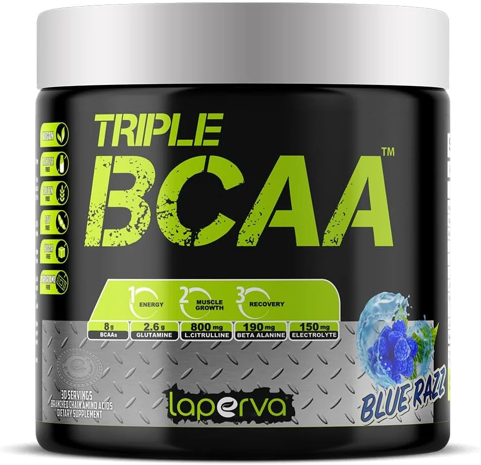 پودر بی سی ای ای تریپل لاپروا - فرمول پیشرفته ریکاوری عضلات و افزایش عملکرد - |بدون کربوهیدرات، شکر و چربی| - وگان - بدون لاکتوز، سویا و گلوتن - 30 سروینگ (تمشک آبی)