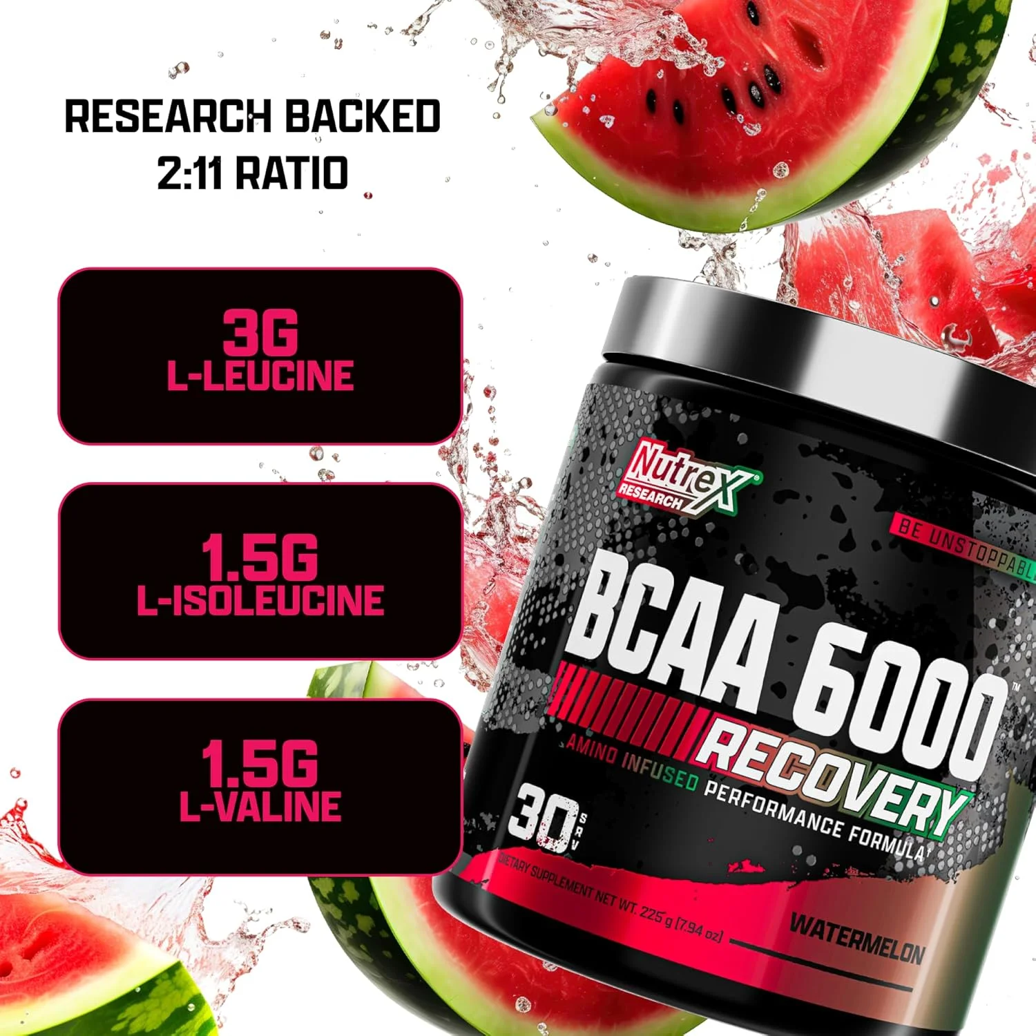 ناترکس ریسرچ - پودر BCAA 6000 آمینو اسید - 6 گرم مکمل اسیدهای آمینه BCAA برای ریکاوری بعد از تمرین و رشد عضلات - نوشیدنی ریکاوری انرژی آمینو (هندوانه - 30 سروینگ) ناترکس ریسرچ - پودر BCAA 6000 آمینو اسید - 6 گرم مکمل اسیدهای آمینه BCAA برای ریکاوری بعد از تمرین و رشد عضلات - نوشیدنی ریکاوری انرژی آمینو (هندوانه - 30 سروینگ)