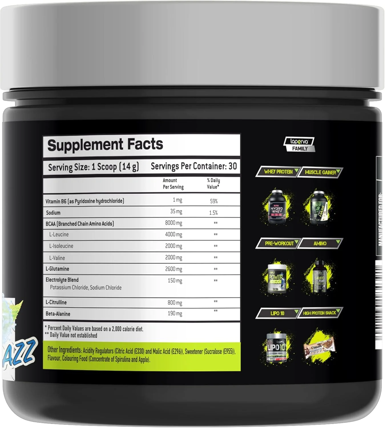 پودر بی سی ای ای تریپل لاپروا - فرمول پیشرفته ریکاوری عضلات و افزایش عملکرد - |بدون کربوهیدرات، شکر و چربی| - وگان - بدون لاکتوز، سویا و گلوتن - 30 سروینگ (تمشک آبی)