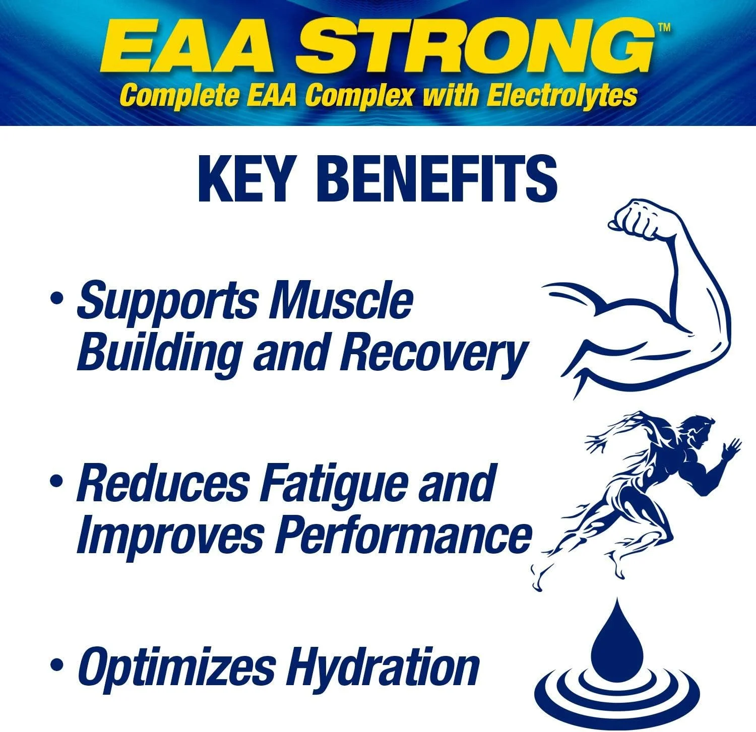 MHP - عملکرد حداکثر انسانی EAA Strong اسیدهای آمینه ضروری BCAA برای داخل تمرین/بعد از تمرین - (تمشک آبی، 308.1 گرم) 30 سروینگ