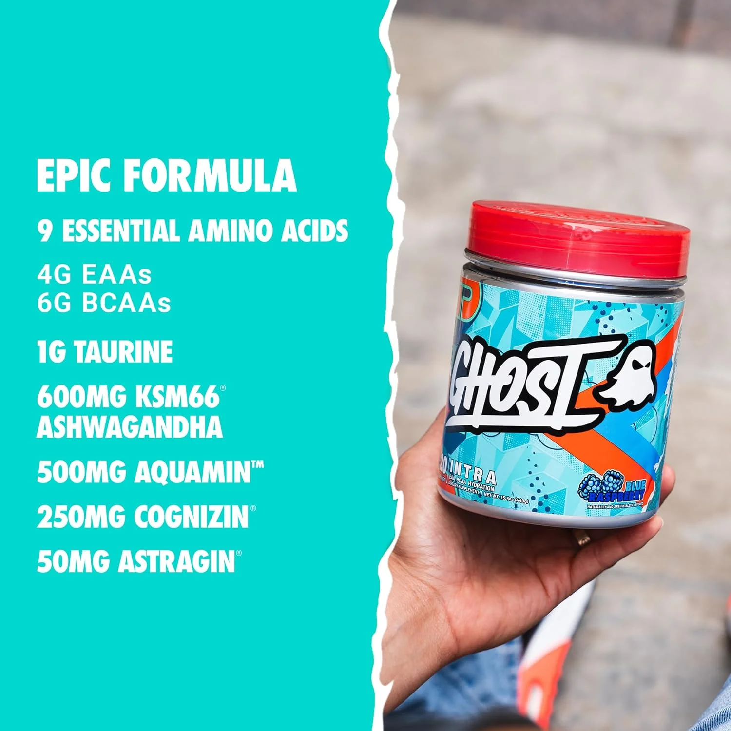 پودر تمرینات میان دوره ای GHOST - BCAAs، EAAs و آبرسانی - اسیدهای آمینه ضروری و شاخه دار، پشتیبانی از ریکاوری عضلات و تمرکز - پودرهای قبل، حین و بعد از تمرین (20 سروینگ، تمشک آبی) پودر تمرینات میان دوره ای GHOST - BCAAs، EAAs و آبرسانی - اسیدهای آمینه ضروری و شاخه دار، پشتیبانی از ریکاوری عضلات و تمرکز - پودرهای قبل، حین و بعد از تمرین (20 سروینگ، تمشک آبی)