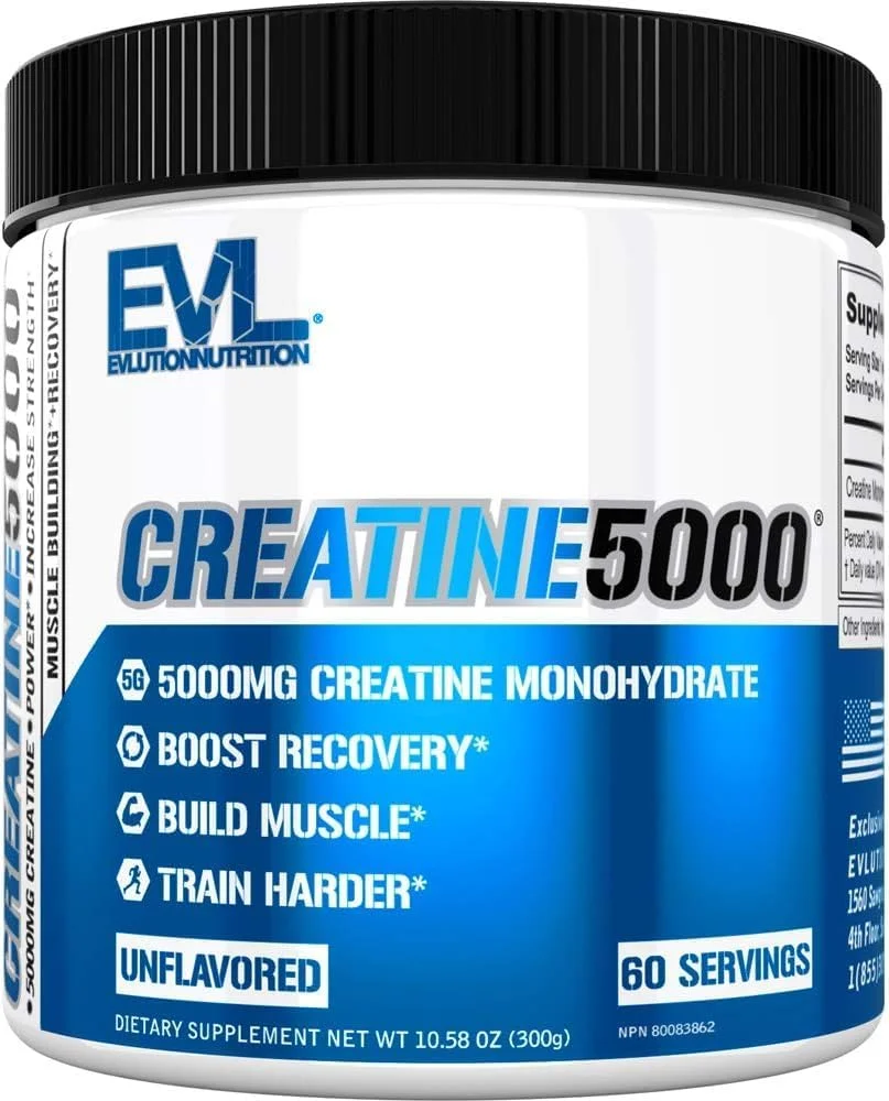 مکمل ورزشی کراتین 5000 ایولوشن EVL نوتریشن، 300 گرم کراتین 5000 (60 سروینگ) استاندارد مکمل ورزشی کراتین 5000 ایولوشن EVL نوتریشن، 300 گرم کراتین 5000 (60 سروینگ) استاندارد