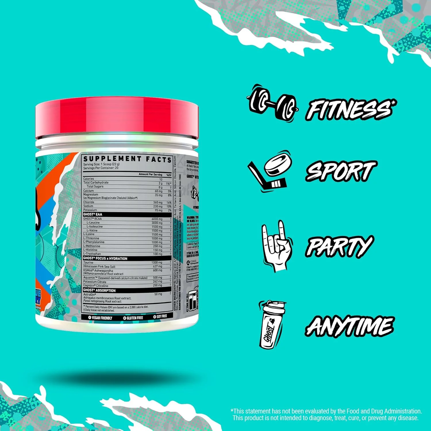 پودر تمرینات میان دوره ای GHOST - BCAAs، EAAs و آبرسانی - اسیدهای آمینه ضروری و شاخه دار، پشتیبانی از ریکاوری عضلات و تمرکز - پودرهای قبل، حین و بعد از تمرین (20 سروینگ، تمشک آبی) پودر تمرینات میان دوره ای GHOST - BCAAs، EAAs و آبرسانی - اسیدهای آمینه ضروری و شاخه دار، پشتیبانی از ریکاوری عضلات و تمرکز - پودرهای قبل، حین و بعد از تمرین (20 سروینگ، تمشک آبی)