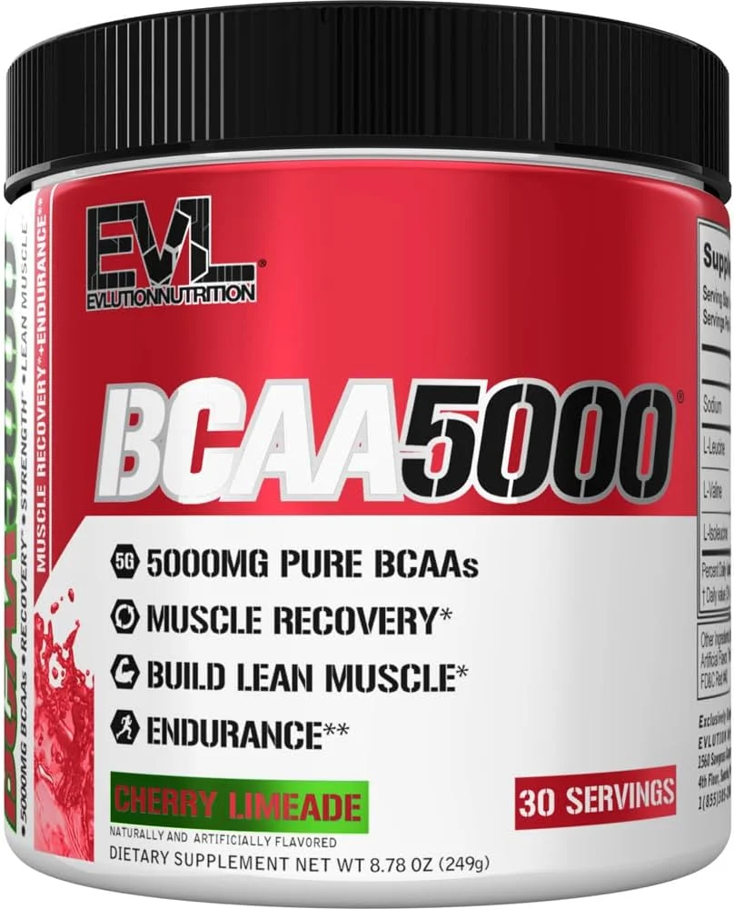 پودر BCAA5000 Evlution Nutrition، 5 گرم BCAA ممتاز، طعم لیموناد گیلاس، 30 سروینگ پودر BCAA5000 Evlution Nutrition، 5 گرم BCAA ممتاز، طعم لیموناد گیلاس، 30 سروینگ