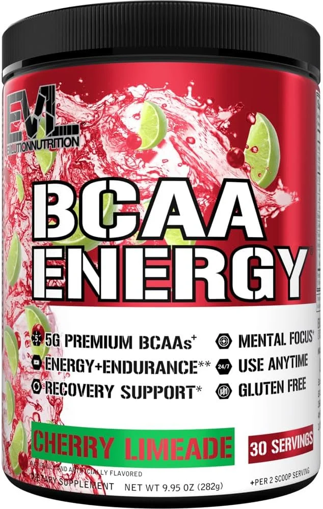 Evlution Nutrition BCAA Energy - مکمل اسید آمینه انرژی زا و با عملکرد بالا برای عضله سازی، ریکاوری و استقامت، طعم گیلاس لیمویی (30 سروینگ) Evlution Nutrition BCAA Energy - مکمل اسید آمینه انرژی زا و با عملکرد بالا برای عضله سازی، ریکاوری و استقامت، طعم گیلاس لیمویی (30 سروینگ)