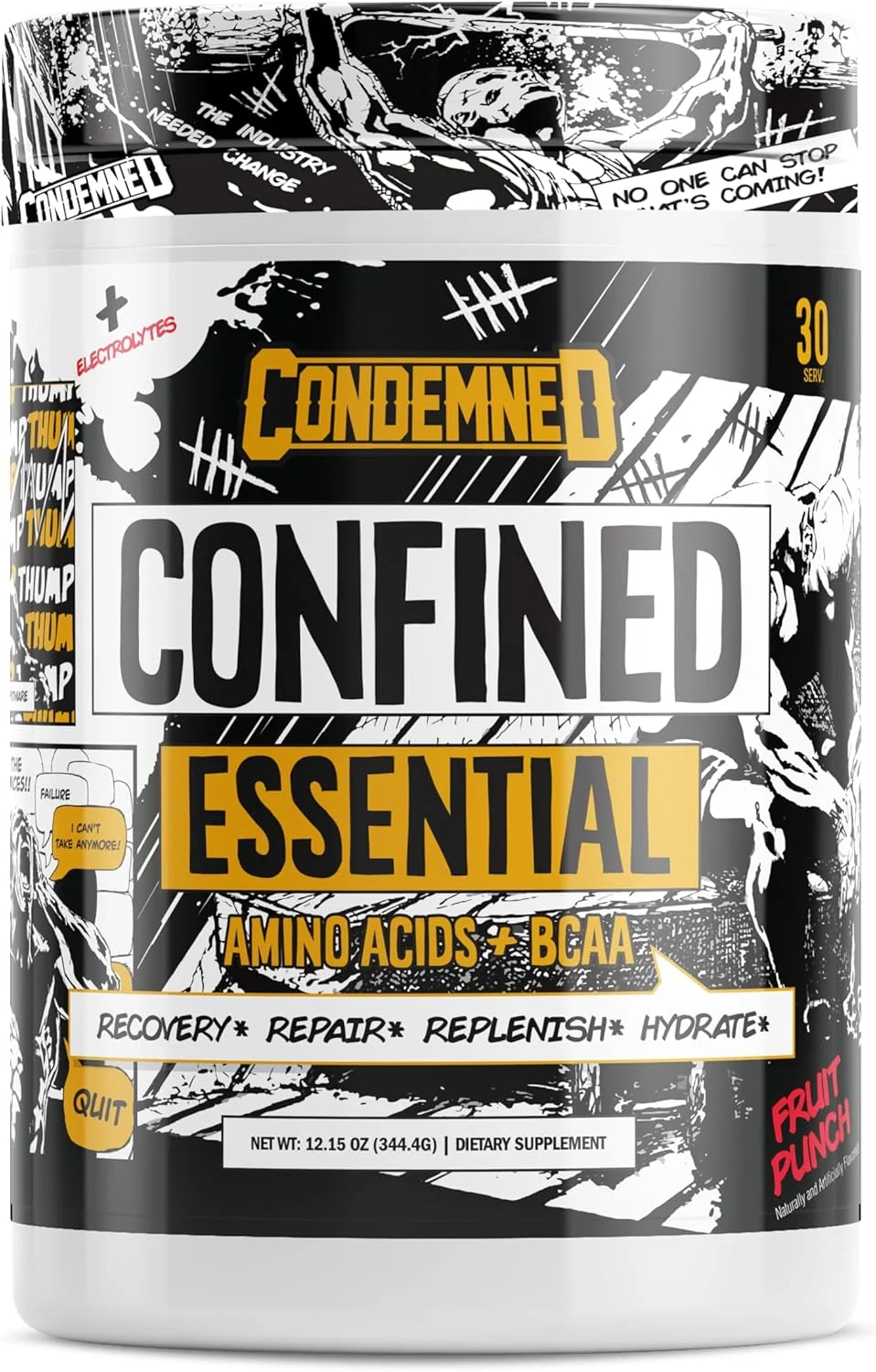 CONDEMNED Labz Confined EAA + BCAA - ریکاوری عضلات در حین یا بعد از تمرین - اسیدهای آمینه ضروری، اسیدهای آمینه شاخه دار، الکترولیت ها، 30 سروینگ (پانچ میوه) CONDEMNED Labz Confined EAA + BCAA - ریکاوری عضلات در حین یا بعد از تمرین - اسیدهای آمینه ضروری، اسیدهای آمینه شاخه دار، الکترولیت ها، 30 سروینگ (پانچ میوه)