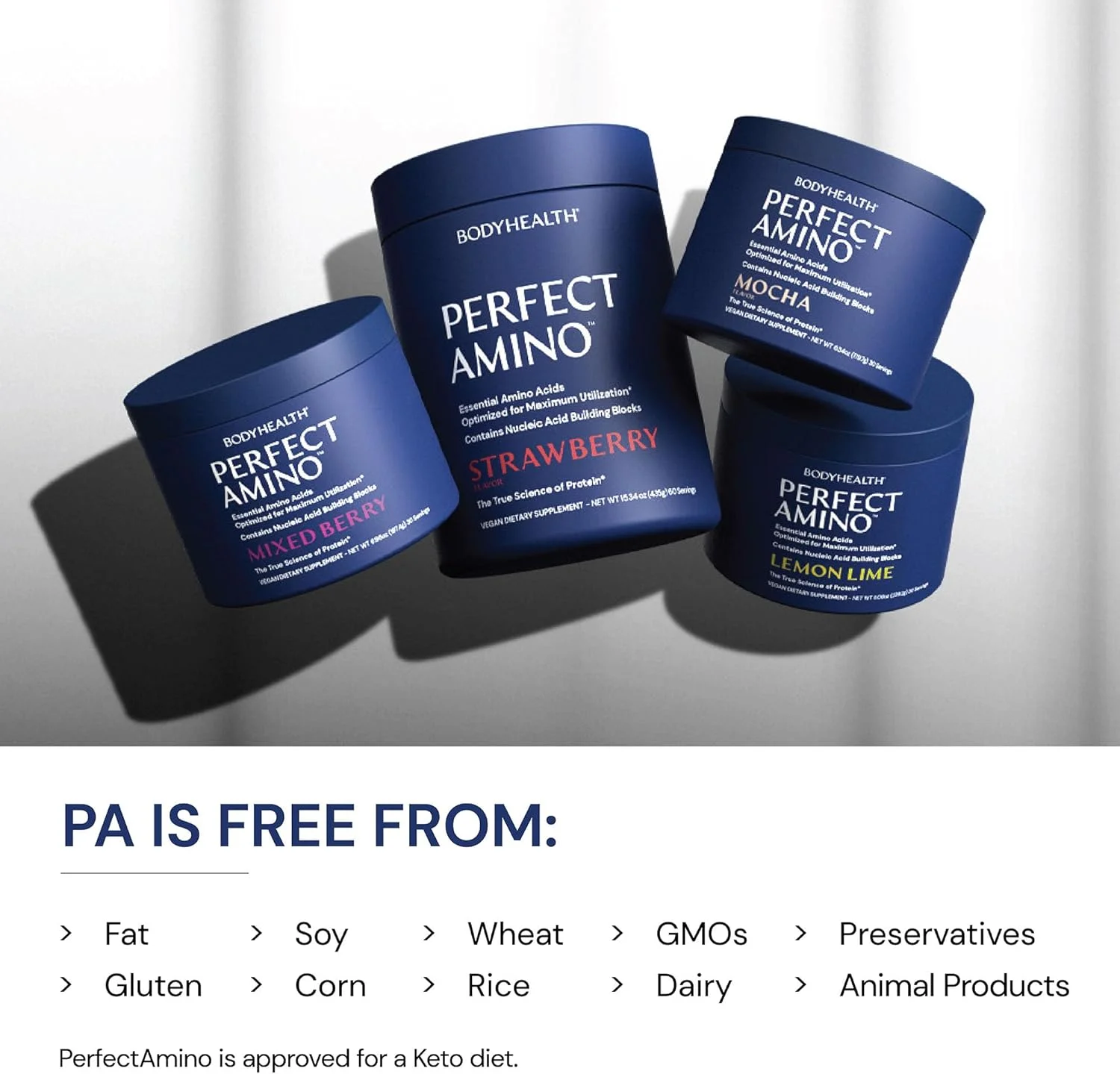 پودر آمینو اسید ترکیبی توت بادی هلث پرفکت آمینو (30 سروینگ) بهترین نوشیدنی ریکاوری قبل/بعد از تمرین، مکمل انرژی 8 اسید آمینه ضروری با 50% BCAA، 100% ارگانیک، 99% جذب پودر آمینو اسید ترکیبی توت بادی هلث پرفکت آمینو (30 سروینگ) بهترین نوشیدنی ریکاوری قبل/بعد از تمرین، مکمل انرژی 8 اسید آمینه ضروری با 50% BCAA، 100% ارگانیک، 99% جذب