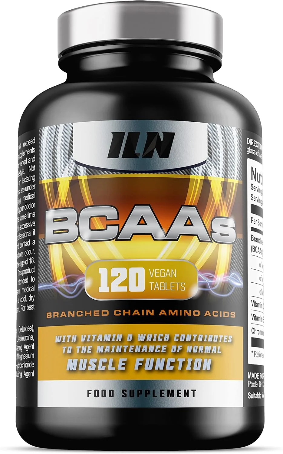 قرص BCAA - بی سی ای ای (120 قرص) - 2400 میلی گرم BCAA در هر وعده - آمینو اسیدهای BCAA با ویتامین D برای عملکرد طبیعی عضلات - مناسب برای وگان ها و گیاهخواران