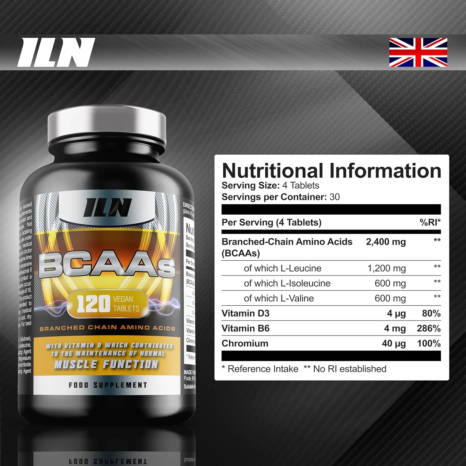 قرص BCAA - بی سی ای ای (120 قرص) - 2400 میلی گرم BCAA در هر وعده - آمینو اسیدهای BCAA با ویتامین D برای عملکرد طبیعی عضلات - مناسب برای وگان ها و گیاهخواران