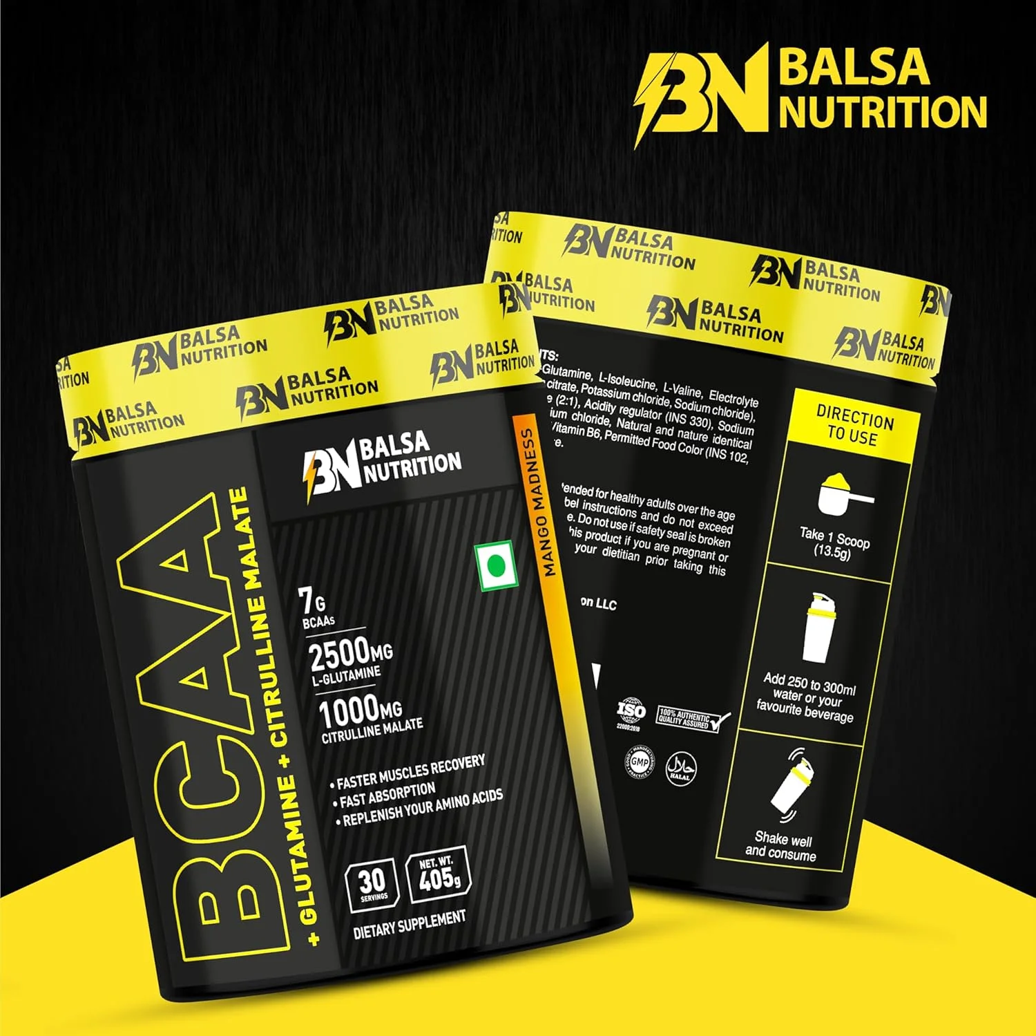 پودر BCAA بالسا نوتریشن با گلوتامین + سیترولین مالات - 405 گرم، 30 سروینگ (انبه دیوانگی) | اسید آمینه برای ریکاوری و استقامت عضلات، افزایش انرژی و ایمنی | غیر GMO پودر BCAA بالسا نوتریشن با گلوتامین + سیترولین مالات - 405 گرم، 30 سروینگ (انبه دیوانگی) | اسید آمینه برای ریکاوری و استقامت عضلات، افزایش انرژی و ایمنی | غیر GMO