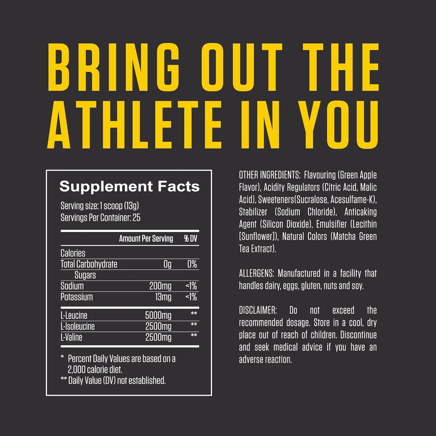 مکمل BCAA برای رشد و ریکاوری عضلات | نسبت 2:1:1 | 10 گرم BCAA در هر وعده (13 گرم کل) | طعم سیب سبز | پشتیبانی قبل، حین و بعد از تمرین | 25 وعده | سوخت رسانی توسط Kcal مکمل BCAA برای رشد و ریکاوری عضلات | نسبت 2:1:1 | 10 گرم BCAA در هر وعده (13 گرم کل) | طعم سیب سبز | پشتیبانی قبل، حین و بعد از تمرین | 25 وعده | سوخت رسانی توسط Kcal