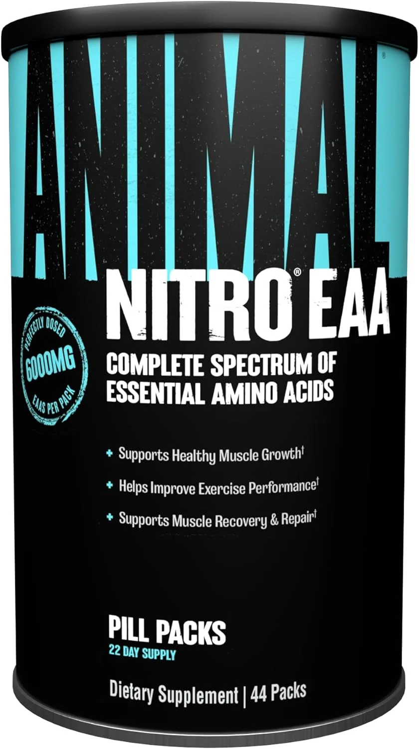 Animal Nitro - مکمل آمینو اسیدهای ضروری با BCAA - ریکاوری و رشد عضلات - تبدیل عضلات به حالت آنابولیک بعد از تمرین - 44 بسته (AN-NI-044-01)