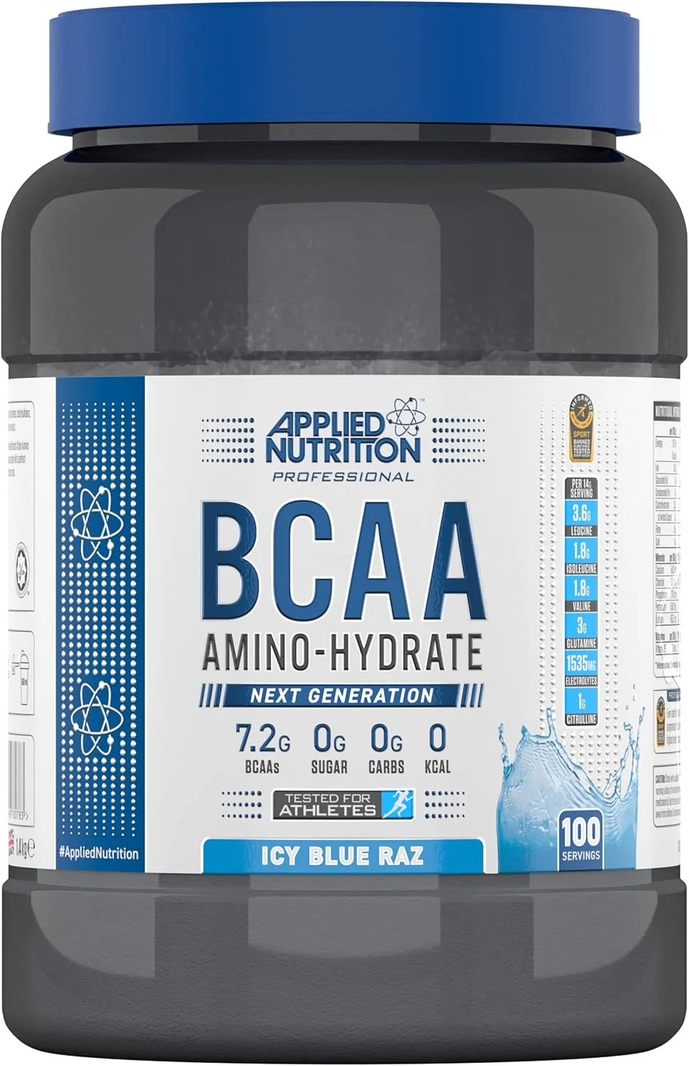 پودر BCAA اپلاید نوتریشن، مکمل اسیدهای آمینه شاخه دار با ویتامین B6، مکمل الکترولیت ها، نوشیدنی انرژی زا پودری برای ریکاوری حین تمرین، 1.4 کیلوگرم
