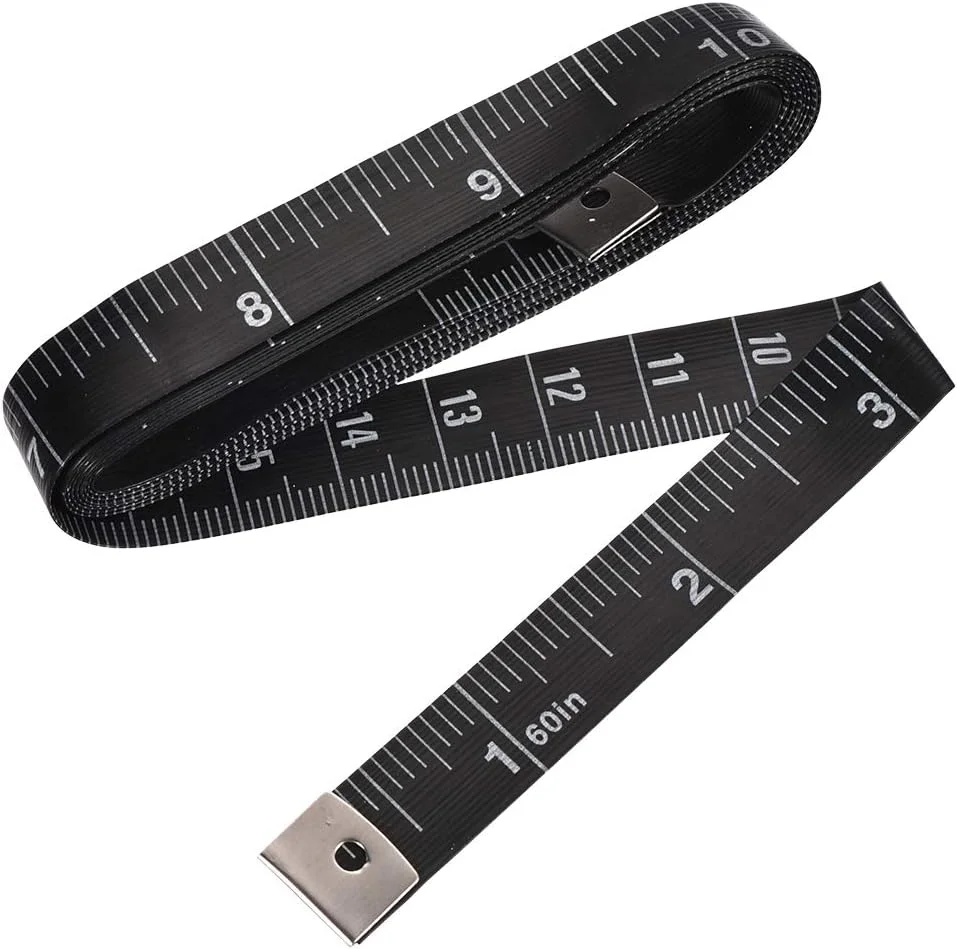 متر خیاطی پارچه ای یوایکسسل برای اندازه گیری بدن 1.5 متری 60 اینچی، متر اندازه گیری نرم دو طرفه برای خیاطی، مشکی متر خیاطی پارچه ای یوایکسسل برای اندازه گیری بدن 1.5 متری 60 اینچی، متر اندازه گیری نرم دو طرفه برای خیاطی، مشکی