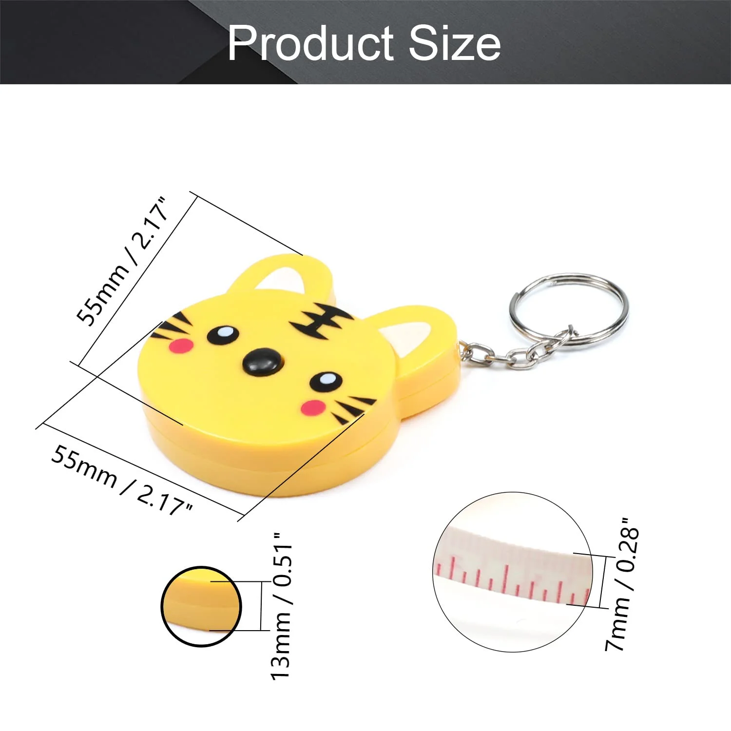 متر خیاطی کارتونی زرد Utoolmart به طول 1.5 متر، متر اندازه گیری جمع شونده نرم دو طرفه برای خیاطی، 1 عدد متر خیاطی کارتونی زرد Utoolmart به طول 1.5 متر، متر اندازه گیری جمع شونده نرم دو طرفه برای خیاطی، 1 عدد