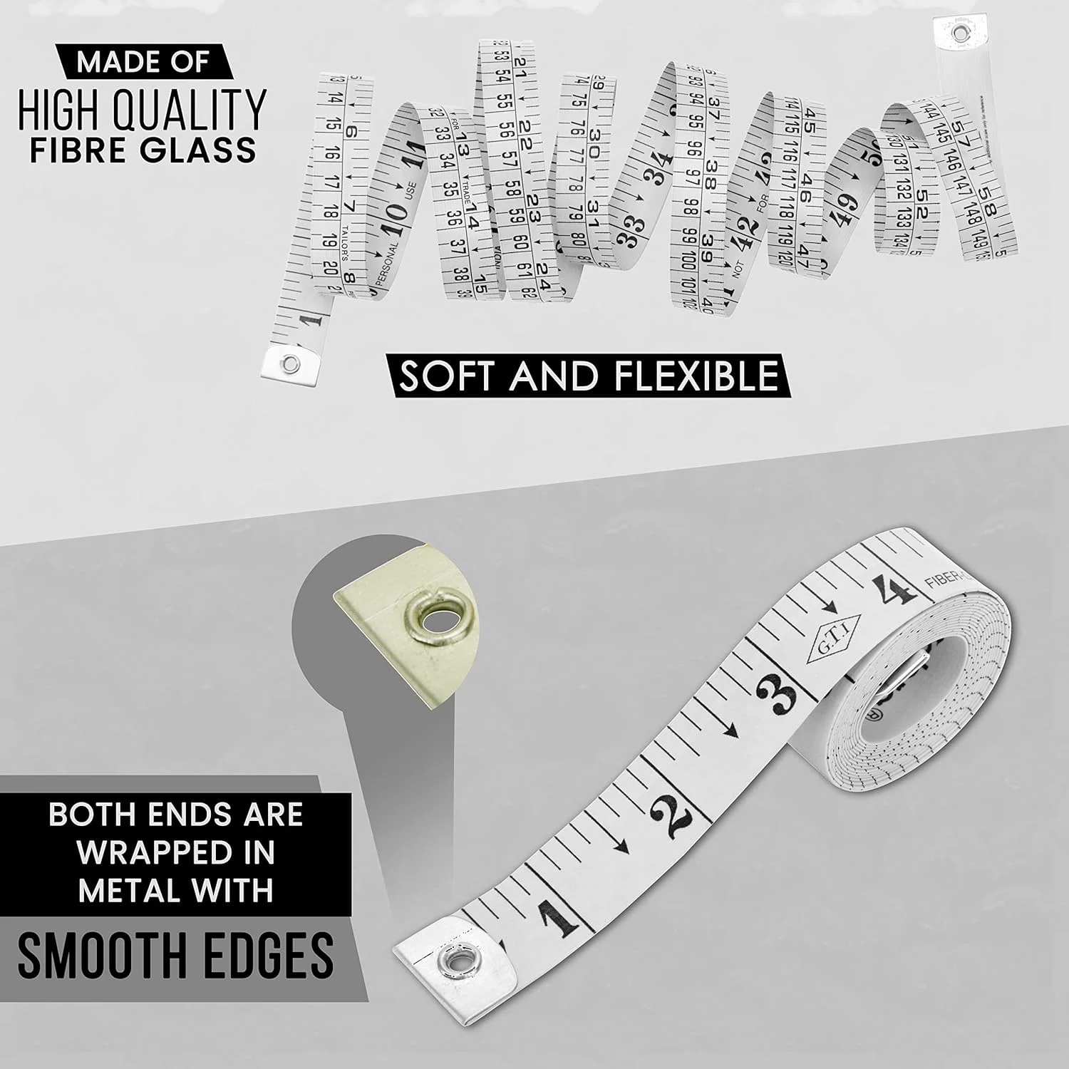 متر نواری انعطاف پذیر یونایتدپرایم، متر دقیق با مقیاس دوگانه استاندارد و متریک، متر نرم برای بدن، خیاطی، کاهش وزن، خط کش صنایع دستی، آبی، 150 سانتی متر / 60 اینچ (سفید / 2 بسته) متر نواری انعطاف پذیر یونایتدپرایم، متر دقیق با مقیاس دوگانه استاندارد و متریک، متر نرم برای بدن، خیاطی، کاهش وزن، خط کش صنایع دستی، آبی، 150 سانتی متر / 60 اینچ (سفید / 2 بسته)