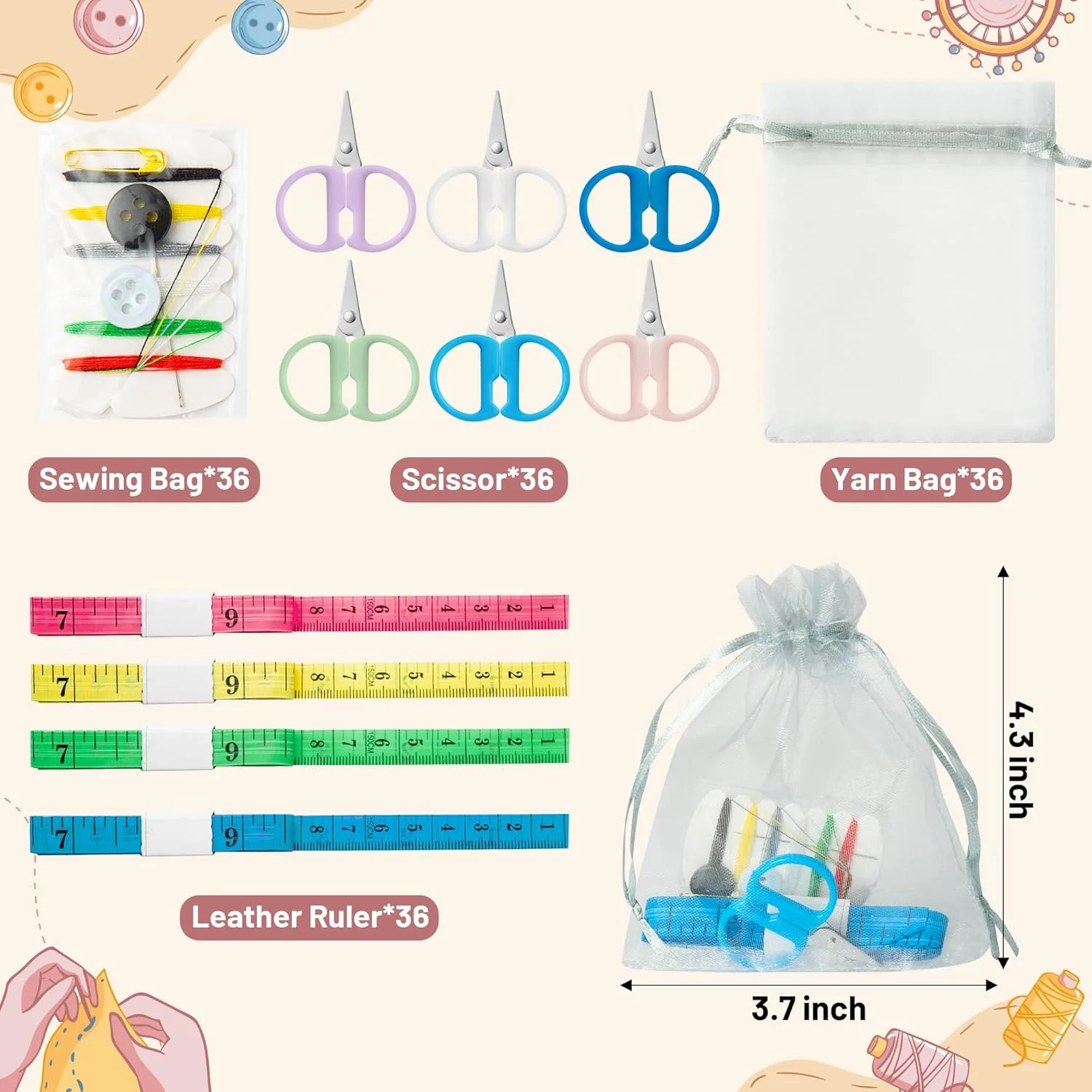 جعبه خیاطی مسافرتی کودک واتینک 144 تکه، کیت خیاطی کوچک و ساده و کاربردی برای تعمیر نخ، کیت اضطراری با متر نواری و خط کش، کیت اضطراری مینی برای کیسه های هدیه خوش آمد گویی کلاس درس کودکان جعبه خیاطی مسافرتی کودک واتینک 144 تکه، کیت خیاطی کوچک و ساده و کاربردی برای تعمیر نخ، کیت اضطراری با متر نواری و خط کش، کیت اضطراری مینی برای کیسه های هدیه خوش آمد گویی کلاس درس کودکان