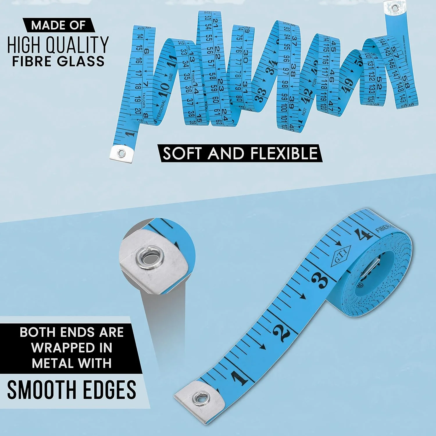 بسته 2 عددی متر خیاطی انعطاف پذیر یونایتد پرایم، متر دقیق با مقیاس دوگانه استاندارد و متریک، متر نرم برای بدن، خیاطی، کاهش وزن، خط کش صنایع دستی 150 سانتی متر / 60 اینچ بسته 2 عددی متر خیاطی انعطاف پذیر یونایتد پرایم، متر دقیق با مقیاس دوگانه استاندارد و متریک، متر نرم برای بدن، خیاطی، کاهش وزن، خط کش صنایع دستی 150 سانتی متر / 60 اینچ