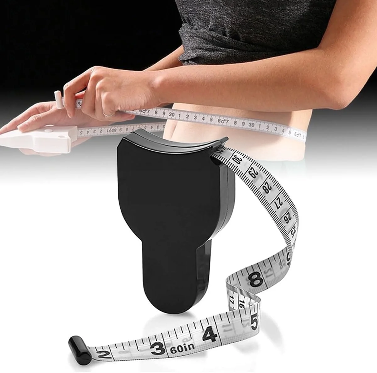 متر نواری دو طرفه بدن UBCEOPLK، 1.5 متری/60 اینچی جمع شونده، دارای دکمه فشاری برای جمع کردن و سیستم قفل پین، طراحی قابل حمل برای اندازه گیری بازو، ران، سینه، کمر، باسن (مشکی) متر نواری دو طرفه بدن UBCEOPLK، 1.5 متری/60 اینچی جمع شونده، دارای دکمه فشاری برای جمع کردن و سیستم قفل پین، طراحی قابل حمل برای اندازه گیری بازو، ران، سینه، کمر، باسن (مشکی)