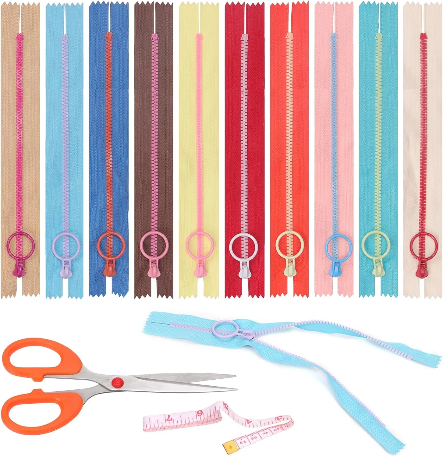 ست 12 عددی زیپ نایلونی رزینی 8 اینچی Swpeet در 10 رنگ مختلف با حلقه بالابر، قیچی، متر نواری نرم، زیپ پلاستیکی کویل، زیپ خیاطی برای خیاطی، کیف های صنایع دستی DIY، پوشاک ست 12 عددی زیپ نایلونی رزینی 8 اینچی Swpeet در 10 رنگ مختلف با حلقه بالابر، قیچی، متر نواری نرم، زیپ پلاستیکی کویل، زیپ خیاطی برای خیاطی، کیف های صنایع دستی DIY، پوشاک