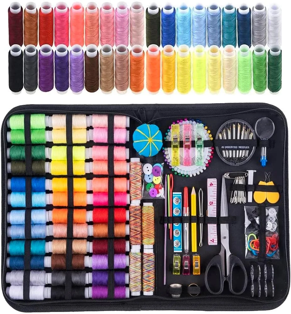 جعبه خیاطی با لوازم جانبی، 200 قطعه لوازم خیاطی ممتاز، 41 قرقره نخ XL، سوزن های تعمیر و خیاطی، قیچی، متر نواری، مناسب برای مسافران، بزرگسالان، کودکان، مبتدیان، موارد اضطراری، DIY و مصارف خانگی جعبه خیاطی با لوازم جانبی، 200 قطعه لوازم خیاطی ممتاز، 41 قرقره نخ XL، سوزن های تعمیر و خیاطی، قیچی، متر نواری، مناسب برای مسافران، بزرگسالان، کودکان، مبتدیان، موارد اضطراری، DIY و مصارف خانگی