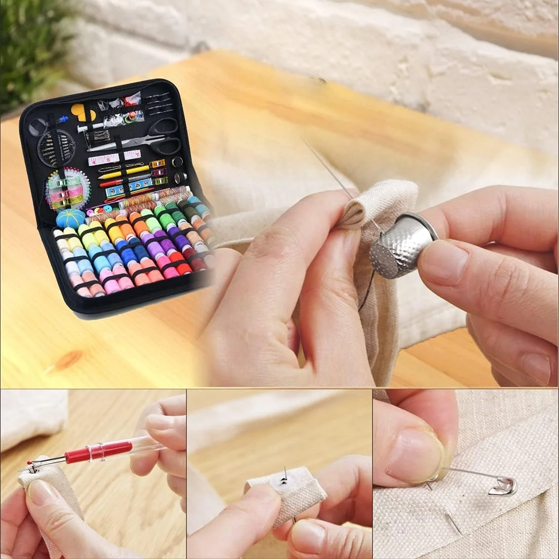 جعبه خیاطی با لوازم جانبی، 200 قطعه لوازم خیاطی ممتاز، 41 قرقره نخ XL، سوزن های تعمیر و خیاطی، قیچی، متر نواری، مناسب برای مسافران، بزرگسالان، کودکان، مبتدیان، موارد اضطراری، DIY و مصارف خانگی جعبه خیاطی با لوازم جانبی، 200 قطعه لوازم خیاطی ممتاز، 41 قرقره نخ XL، سوزن های تعمیر و خیاطی، قیچی، متر نواری، مناسب برای مسافران، بزرگسالان، کودکان، مبتدیان، موارد اضطراری، DIY و مصارف خانگی
