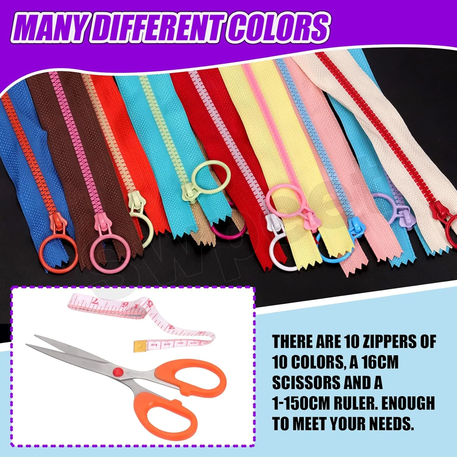 ست 12 عددی زیپ نایلونی رزینی 8 اینچی Swpeet در 10 رنگ مختلف با حلقه بالابر، قیچی، متر نواری نرم، زیپ پلاستیکی کویل، زیپ خیاطی برای خیاطی، کیف های صنایع دستی DIY، پوشاک ست 12 عددی زیپ نایلونی رزینی 8 اینچی Swpeet در 10 رنگ مختلف با حلقه بالابر، قیچی، متر نواری نرم، زیپ پلاستیکی کویل، زیپ خیاطی برای خیاطی، کیف های صنایع دستی DIY، پوشاک
