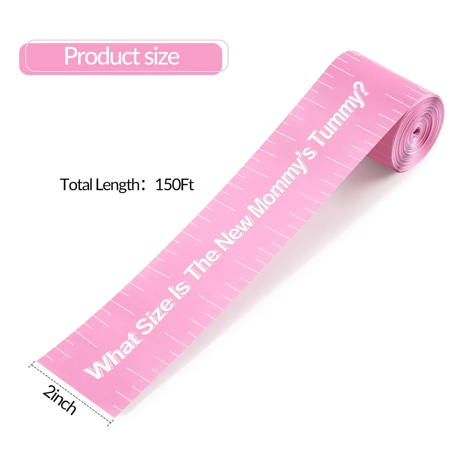 نوار اندازه گیری شکم جشن سیسمونی Sratte، 2 رول، 2 اینچ در 150 فوت، نوار کاغذی بازی اندازه گیری شکم برای لوازم تزئینات جشن سیسمونی (صورتی) نوار اندازه گیری شکم جشن سیسمونی Sratte، 2 رول، 2 اینچ در 150 فوت، نوار کاغذی بازی اندازه گیری شکم برای لوازم تزئینات جشن سیسمونی (صورتی)