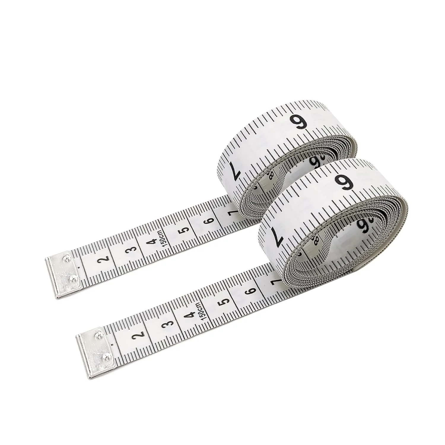 متر خیاطی نرم استامی پلت برای خیاطی، پارچه، کاهش وزن، متر نرم دو طرفه 150 سانتی متری (60 اینچی) (سفید X2)