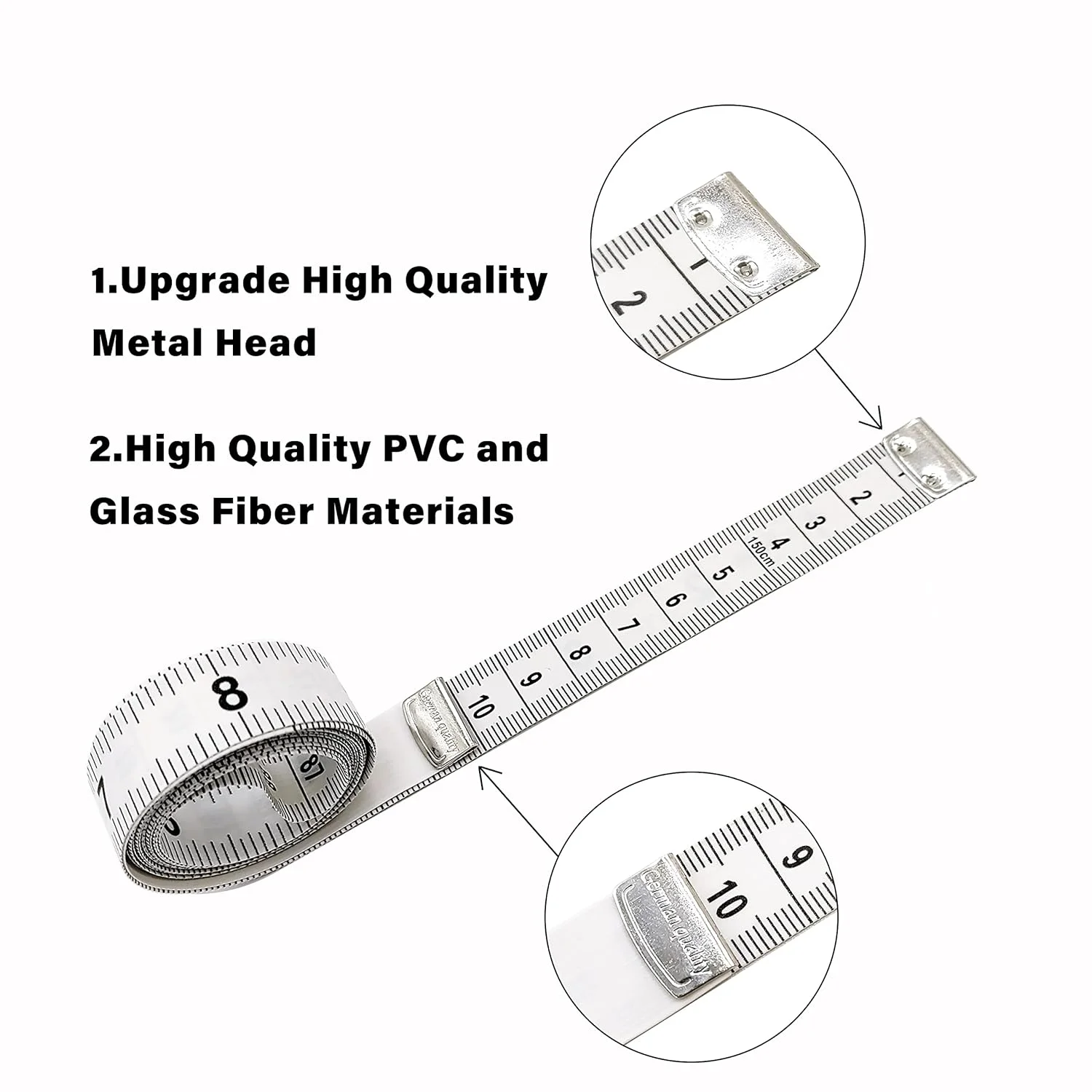 متر خیاطی نرم استامی پلت برای خیاطی، پارچه، کاهش وزن، متر نرم دو طرفه 150 سانتی متری (60 اینچی) (سفید X2) متر خیاطی نرم استامی پلت برای خیاطی، پارچه، کاهش وزن، متر نرم دو طرفه 150 سانتی متری (60 اینچی) (سفید X2)