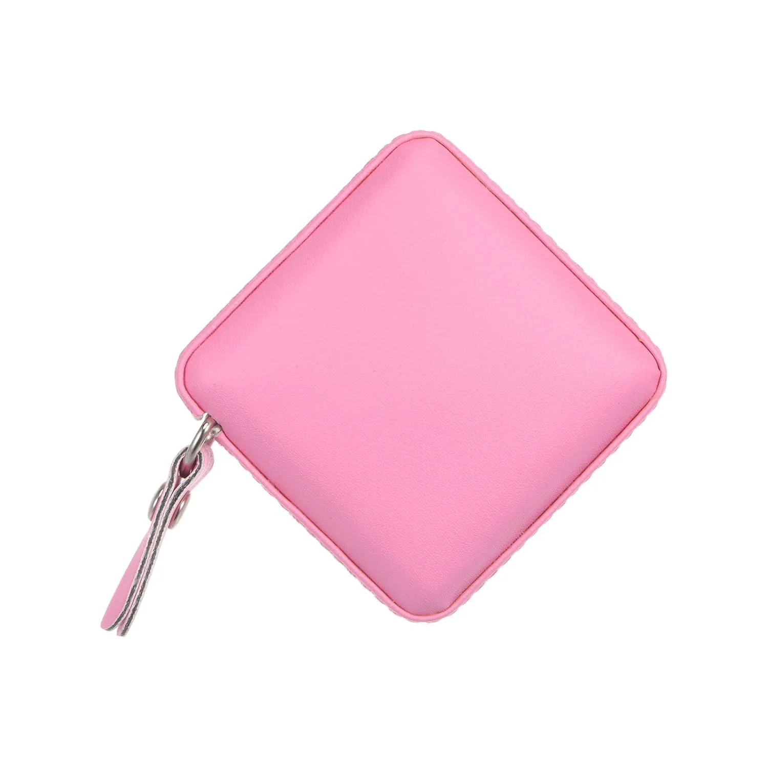 متر خیاطی مربعی جمع شونده سورسینگ مپ 150 سانتی متر / 60 اینچی با جعبه چرمی نرم، متر نواری خیاطی جیبی برای بدن، اندازه گیری خیاطی، صورتی