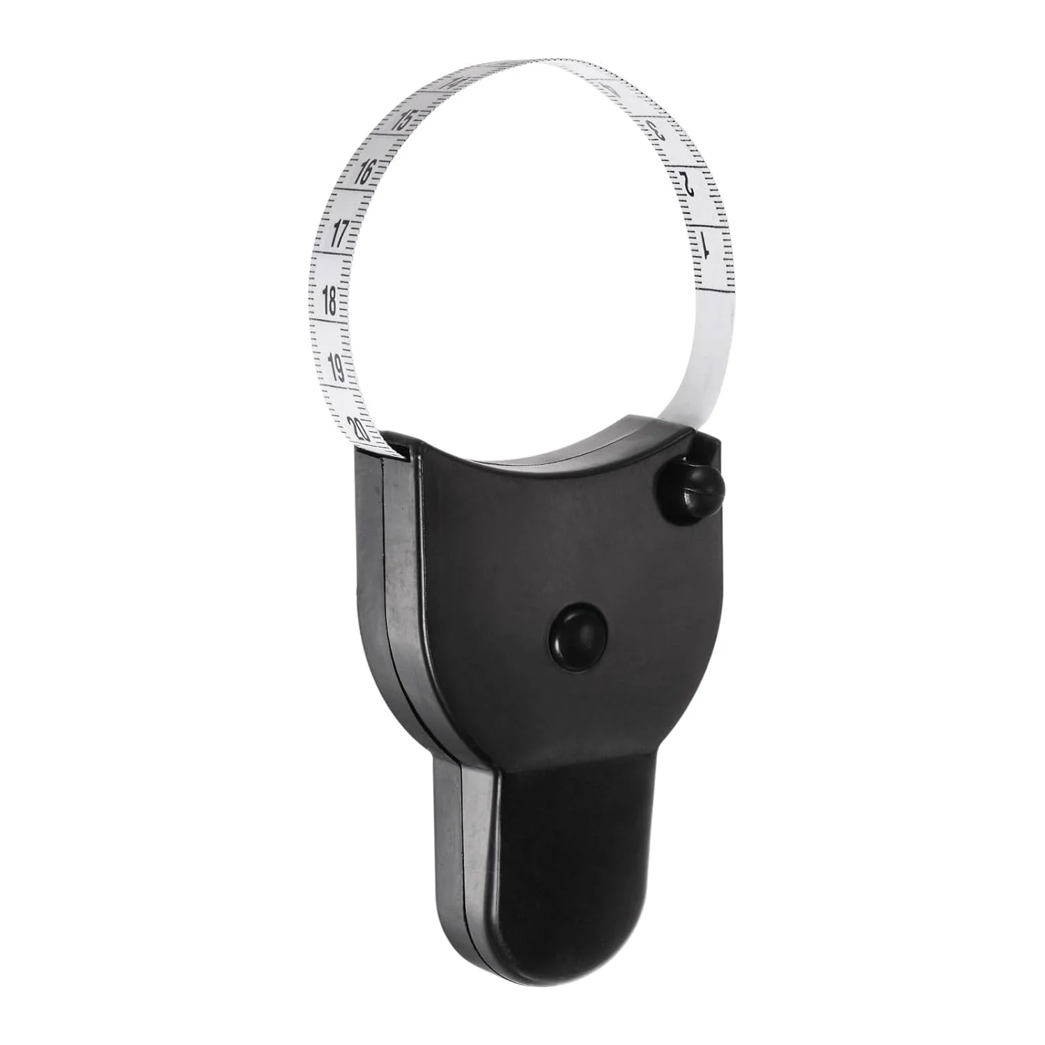 متر خیاطی بدنه مدل sourcing map با طول 150 سانتی متر، متر نواری تلسکوپی اتوماتیک جمع شونده با پین قفل و دکمه فشاری برای اندازه گیری بدن، خیاطی، پارچه، لباس، مشکی