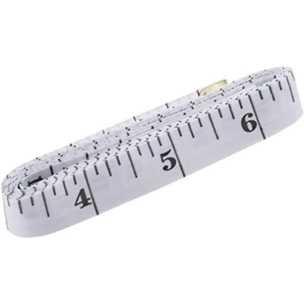 متر خیاطی نرم 150 سانتی‌متری/60 اینچی - متر نواری انعطاف‌پذیر دو طرفه برای خیاطی، اندازه‌گیری بدن و دور کمر - بسته عمده برای لباس و صنایع دستی