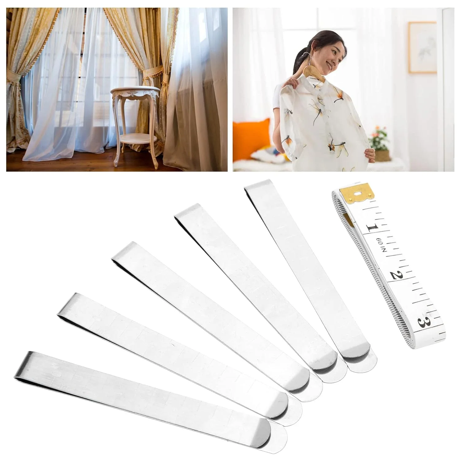 ست انبردست لبه دوزی استیل Shanrya، اندازه گیری دقیق، استفاده آسان، متر نواری نرم، مقیاس