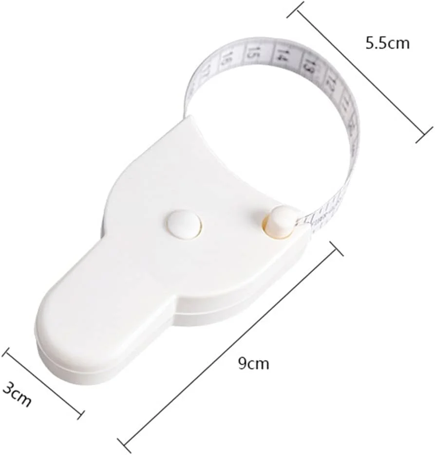 نوار اندازه گیری بدن سیلک روت - نوار اندازه گیری سفید 60 اینچی، نوار اندازه گیری دقیق دور کمر برای کاهش وزن، نوار اندازه گیری بدن تلسکوپی اتوماتیک خیاطی