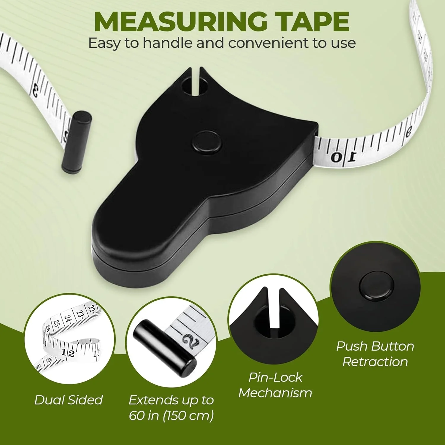 متر نواری بدن Buosha ShanBye، 2 عدد متر اندازه گیری بدن، کشش آسان، نوار اندازه گیری بادوام، خط کش اندازه گیری بدن خود سفت شونده 60 اینچی برای ردیابی اندازه گیری بدن و کاهش وزن