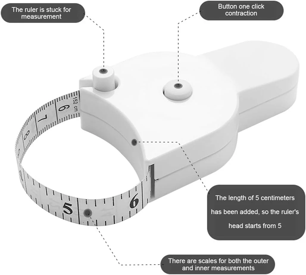 متر خیاطی بدن SGERUFZ 150 سانتی متر سفید بسته 2 عددی