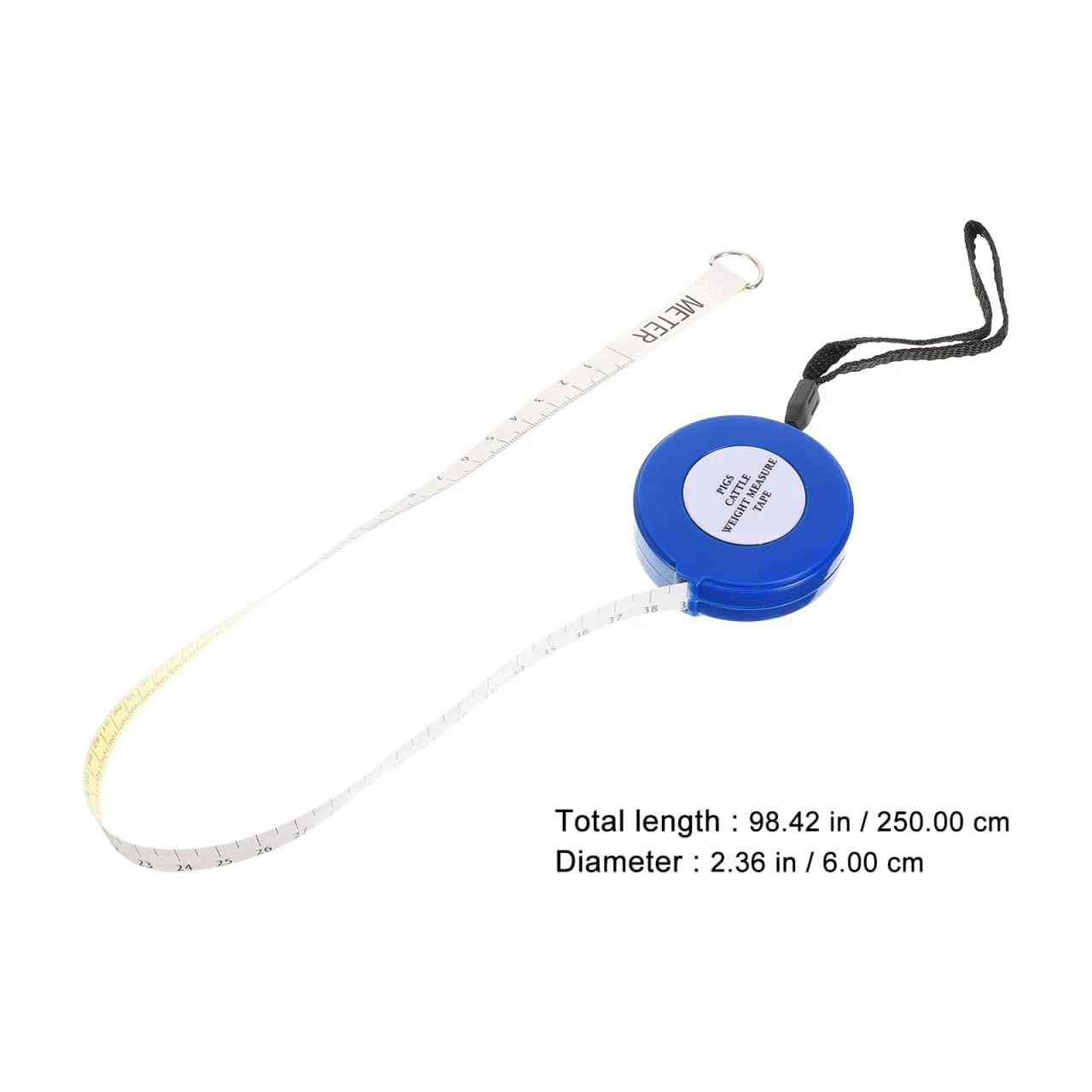 متر اندازه گیری حیوانات SEWOART - متر نواری فایبرگلاس آبی - طول 2.5 متر - دقت بالا - اندازه گیری چند منظوره دور سینه و کمر - قابل حمل و آسان برای استفاده متر اندازه گیری حیوانات SEWOART - متر نواری فایبرگلاس آبی - طول 2.5 متر - دقت بالا - اندازه گیری چند منظوره دور سینه و کمر - قابل حمل و آسان برای استفاده