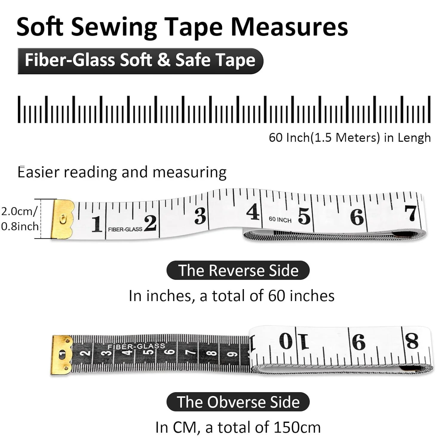 مجموعه 2 عددی متر خیاطی برای اندازه گیری بدن، کاهش وزن، جمع شونده 150 سانتی متری، نرم، سفید و دارای مقیاس دوگانه مجموعه 2 عددی متر خیاطی برای اندازه گیری بدن، کاهش وزن، جمع شونده 150 سانتی متری، نرم، سفید و دارای مقیاس دوگانه