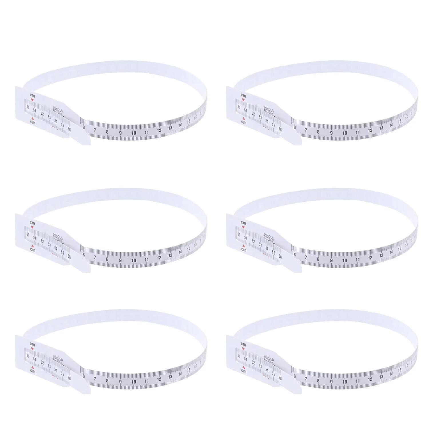 نوار اندازه گیری دور سر نوزاد SAFIGLE، 6 تکه، ابزار اندازه گیری بازوی پلاستیکی، نوار اندازه گیری سر کودک برای استفاده اطفال، سفید، 22.04 اینچ